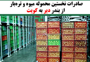 صادرات نخستین محموله میوه و تره‌بار از بندر دیر به کویت