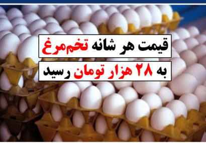 قیمت هر شانه تخم‌مرغ به ۲۸ هزار تومان رسید