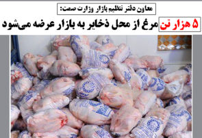 ۵ هزار تن مرغ از محل ذخایر به بازار عرضه می‌شود