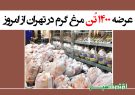 عرضه ۱۴۰۰ تُن مرغ گرم در تهران از امروز