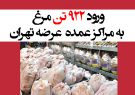 ورود ۹۲۲ تن مرغ به مراکز عمده عرضه تهران