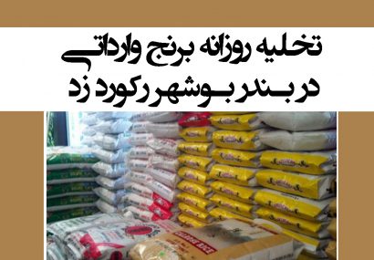 تخلیه روزانه برنج وارداتی در بندر بوشهر رکورد زد