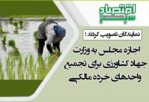 اجازه مجلس به وزارت جهاد کشاورزی برای تجمیع واحدهای خرده مالکی