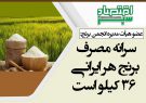 سرانه مصرف برنج هر ایرانی ۳۶ کیلو است