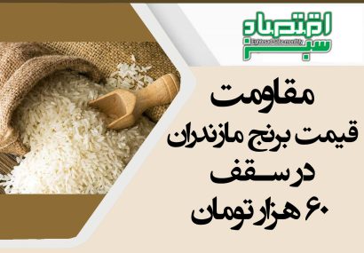 مقاومت قیمت برنج مازندران در سقف ۶۰ هزار تومان